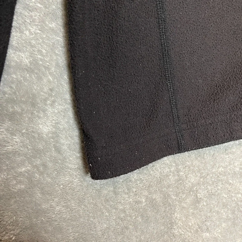 North Face Men Lightweight Full Zip Fleece Mock Neck Log Sleeve Jacket M Black